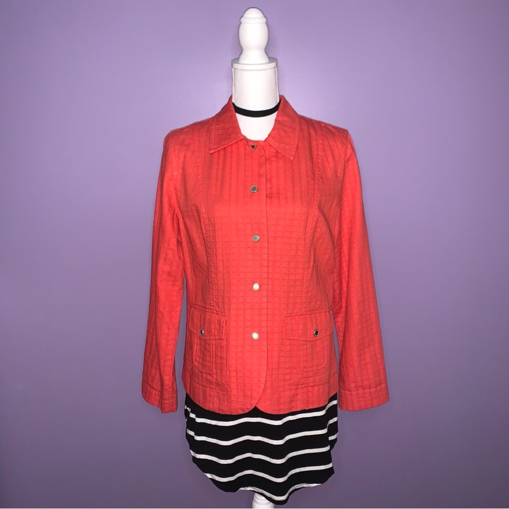 Vintage Coldwater Creek Orange Textured Jacket - Picture 3 of 13